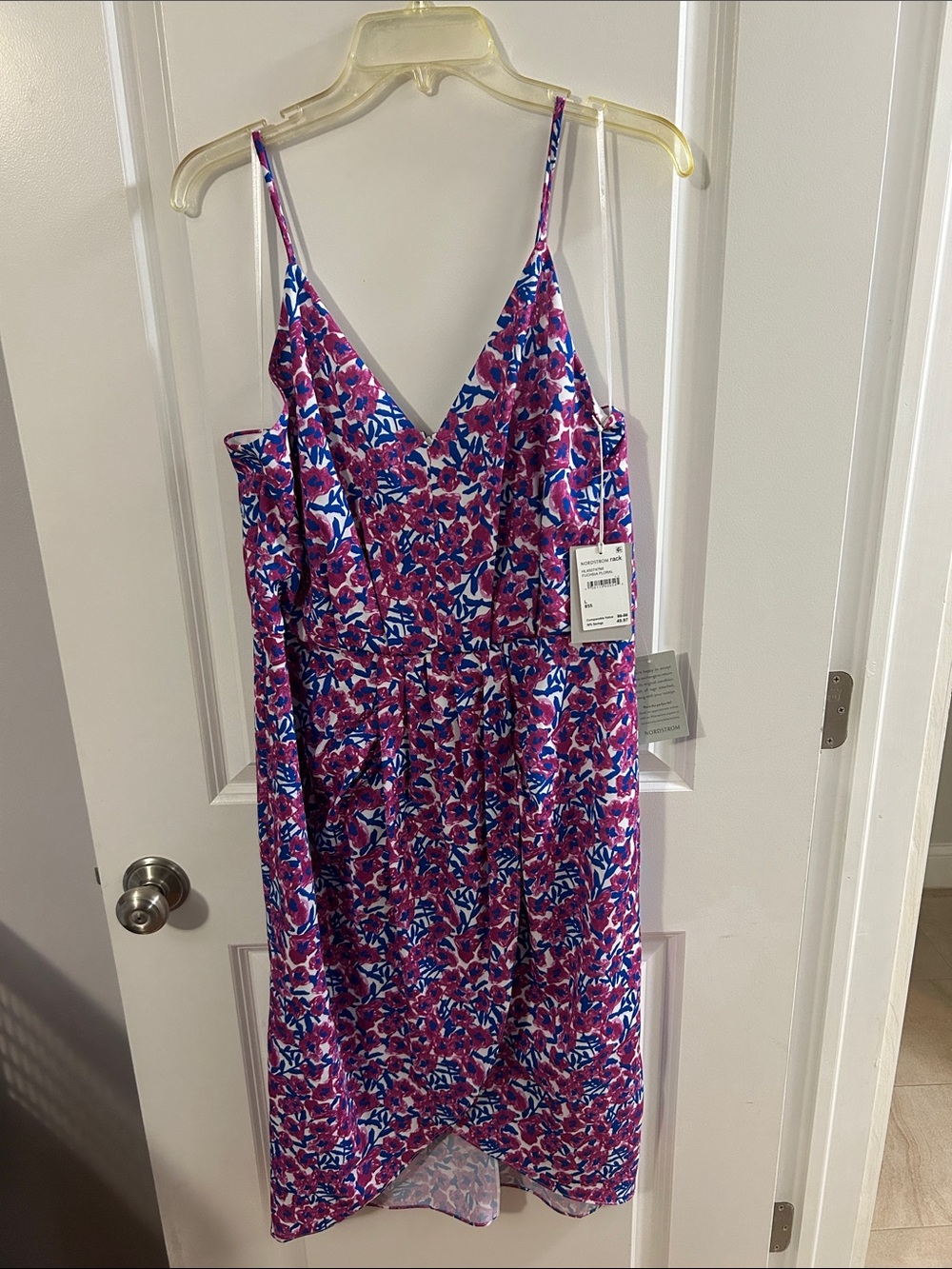 Chelsea28 Pink and Purple Floral Spaghetti-Strap Midi Dress